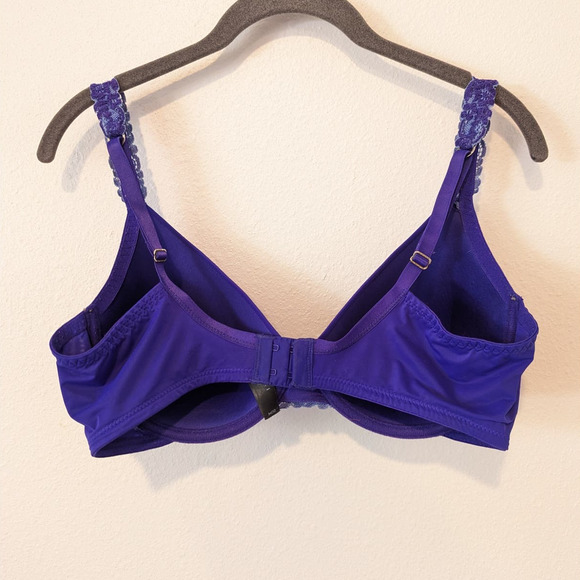 Natori Women's Pure Luxe Custom Coverage Contour Bra, Blue 34DD - Picture 2 of 5